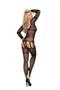 Long sleeve crochet suspender bodystocking