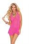 Lace halter mini dress