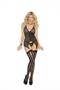 Three piece set. Zip front pothole camisette, g-string and stockings.