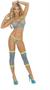 Diamond Net Cami Top, Thong and Thigh Warmers