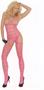 Vertical Striped Suspender Bodystocking - NEON PINK