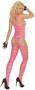 Vertical Striped Suspender Bodystocking - NEON PINK