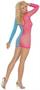 Diamond Net and Opaque Long Sleeve Mini Dress.