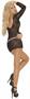 Deep V Lace and Opaque Long Sleeve Mini Dress