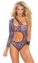 Bodysuit Teddy With One Sleeve and Cut-out Side