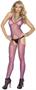 Fishnet suspender bodystocking with open crotch.