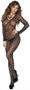 Sheer long sleeve polka dot bodystocking with open crotch.