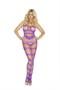 Strappy bodystocking with open crotch.