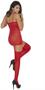 Opaque Heart Cut Out Suspender Bodystocking