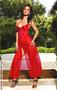 Satin front bodice long gown with sheer skirt & a matching panty