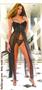 Satin front bodice long gown with sheer skirt & a matching panty