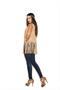 Faux suede vest with fringe detail