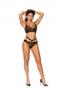Eyelash lace cami top with criss cross lace up front