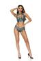Mesh and eyelash lace cami top with keyhole front