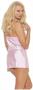 3 pc Satin babydoll, G-string and Mesh Long Sleeve Coat
