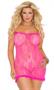 Plus Size Stretch Lace Chemise with Satin Bow Detail