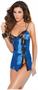 Charmeuse baby doll with lace trim and matching g-string