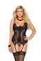 Mesh and lace bustier