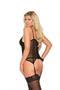 Mesh and lace bustier