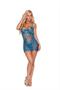 Eyelash lace underwire babydoll with vertical stripes