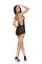 Mesh and lace halter neck babydoll with keyhole front