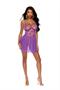 Embroidered mesh babydoll with underwire cups