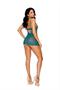 Embroidered mesh babydoll with strappy underwire cups