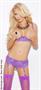Cupless lace bra with straps & back closure, matching g-string