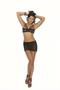 Satin and eyelash lace ruffle demi cup bra