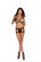 Lycra caged top and matching mini skirt