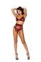 Buffalo plaid print mono wire bra with lace trim