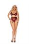 Buffalo plaid print mono wire bra with lace trim - Plus
