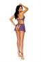 Scalloped lace halter neck bra with underwire cups