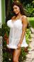 Flirty babydoll with a sheer skirt & maribou trim