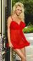 Flirty babydoll with a sheer skirt & maribou trim