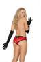 Stretch satin teddy with bow detail