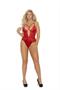 Mesh, lace and satin teddy with underwire cups