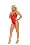 Mesh and eyelash lace teddy with deep V front