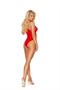 Mesh and eyelash lace teddy with deep V front