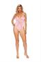 Embroidered mesh slip on teddiette with underwire cups - pLUS