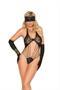 Lace teddy and matching eye mask.