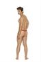 Men's striped mesh g-string pouch.