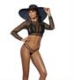 Long sleeve swim cover-up crochet top.