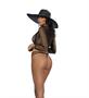 Long sleeve swim cover-up crochet top.