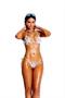 Lycra bikini top with ruffle trim and matching thong.