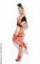 Diamond net camisette, g-string and attached stockings