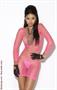 Long sleeve diamond net mini dress