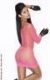 Long sleeve diamond net mini dress