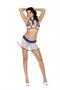 Sultry Sailor - String bra top, skirt and neck scarf.