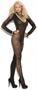 Long Sleeve Sheer Jacquard Bodystocking